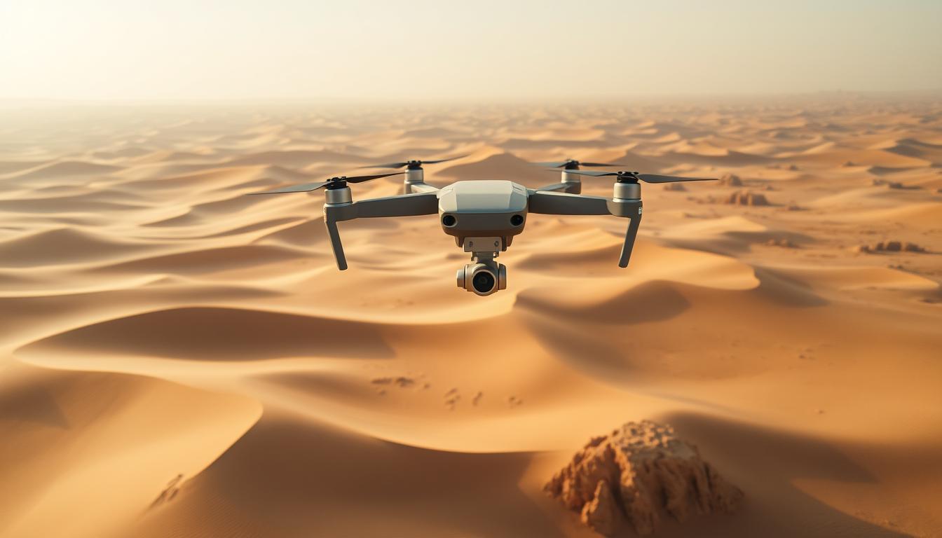 Drone photography over the Dubai desert