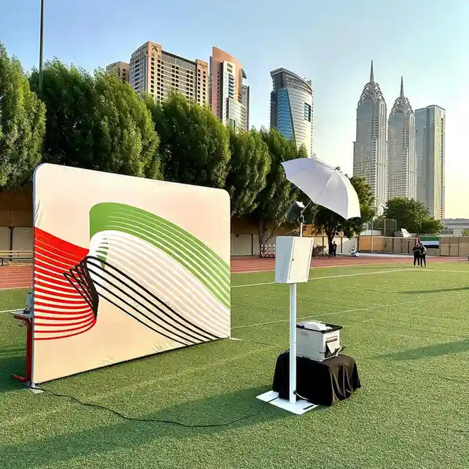 On-location photo booth setup