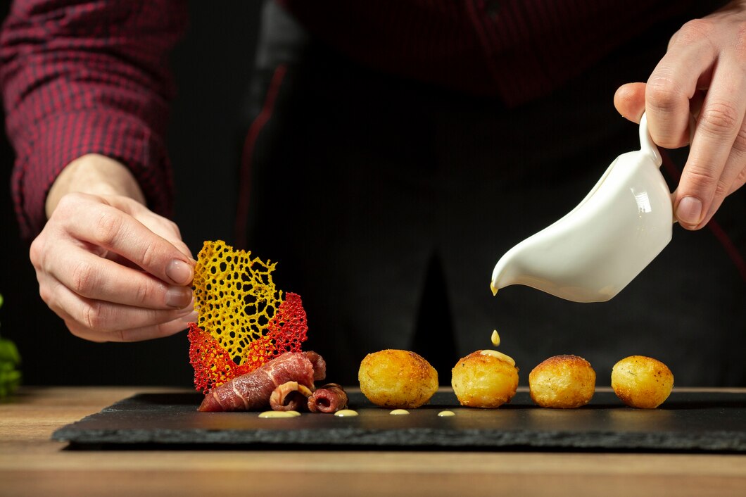 Culinary food styling for a restaurant shoot