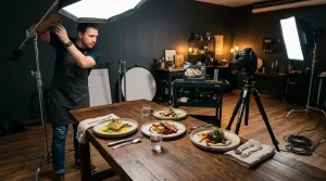 Professional culinary shoot setup in Dubai