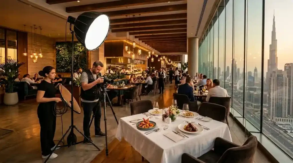 On-location dish shoot at Dubai restaurant