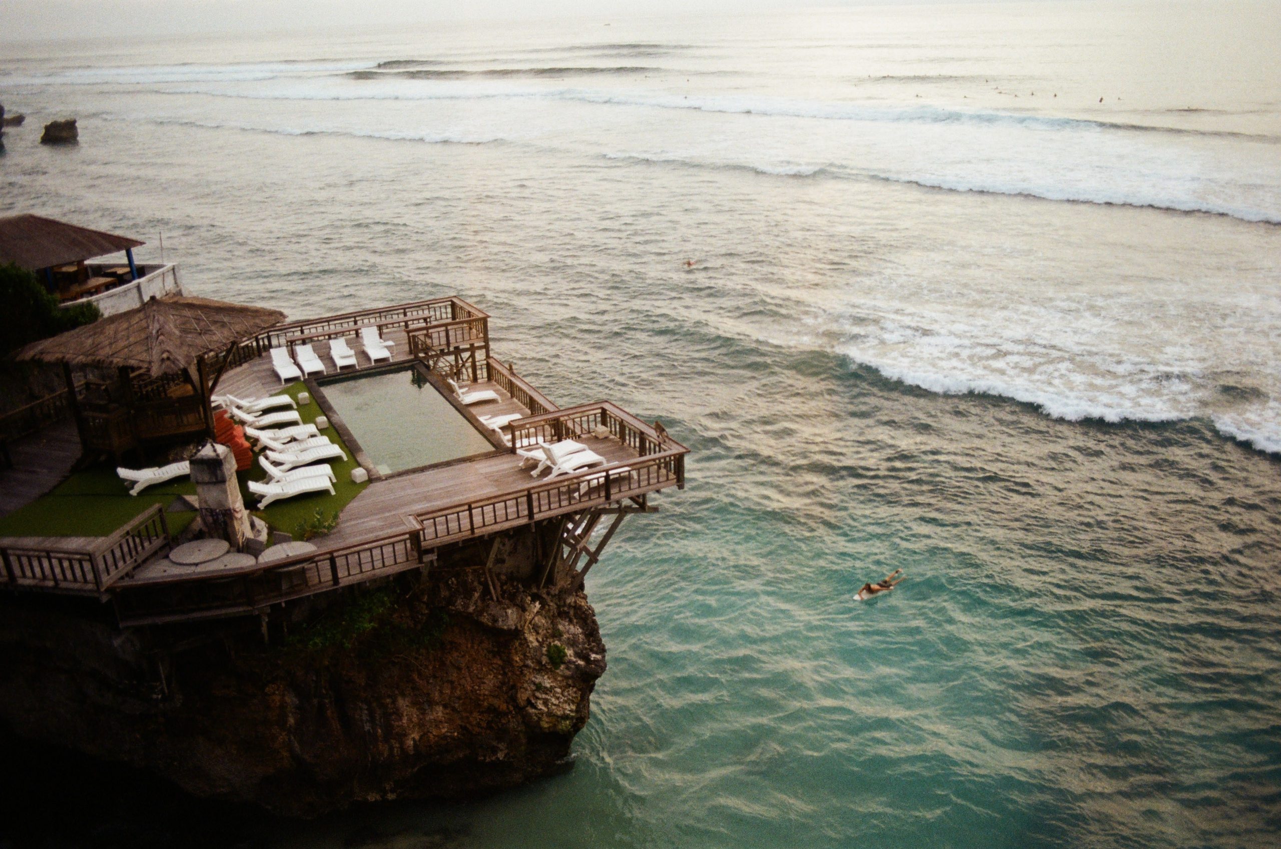 Aerial drone view of a coastal villa, showing drone real estate photography coverage