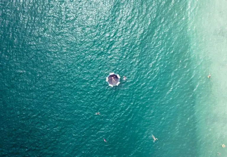 Aerial view of clear blue sea off the Fujairah coast