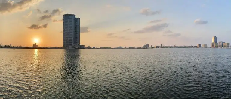 Ras Al Khaimah skyline across the water